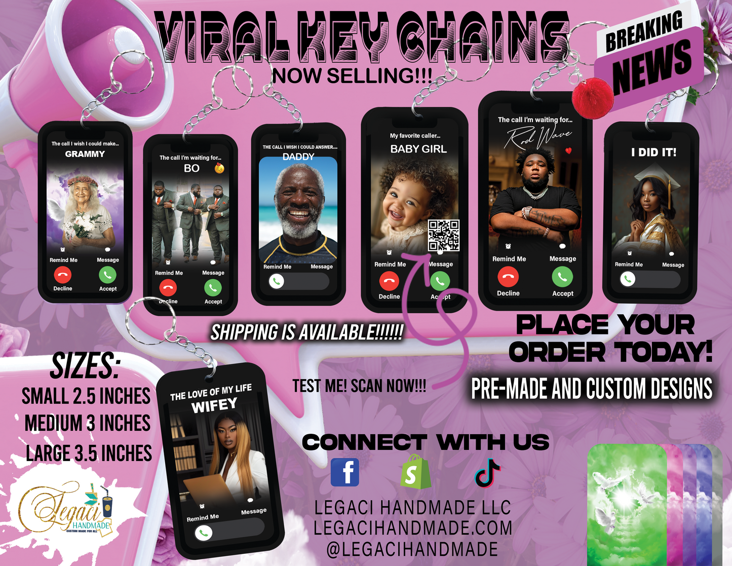 Phone Call Keychain/Memorial