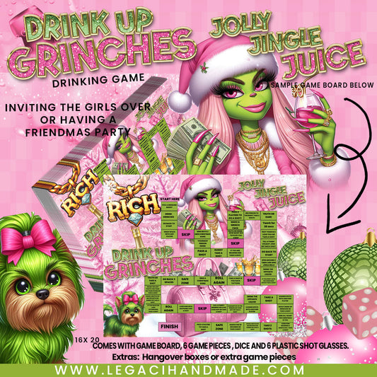 DRINK UP GRINCHES GAME BOARD