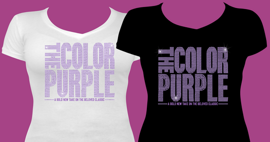 Color Purple Graphic T-Shirt Rhinestone