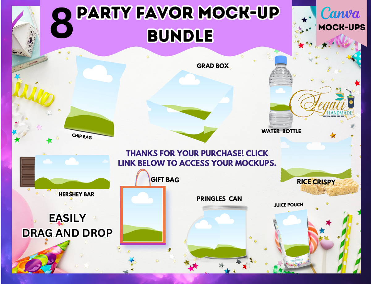 Canva Party Favor Mock Up Bundle