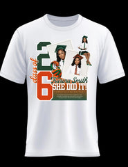 Grad T-Shirt Templates GREEN AND ORANGE DESIGN