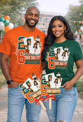 Grad T-Shirt Templates GREEN AND ORANGE DESIGN