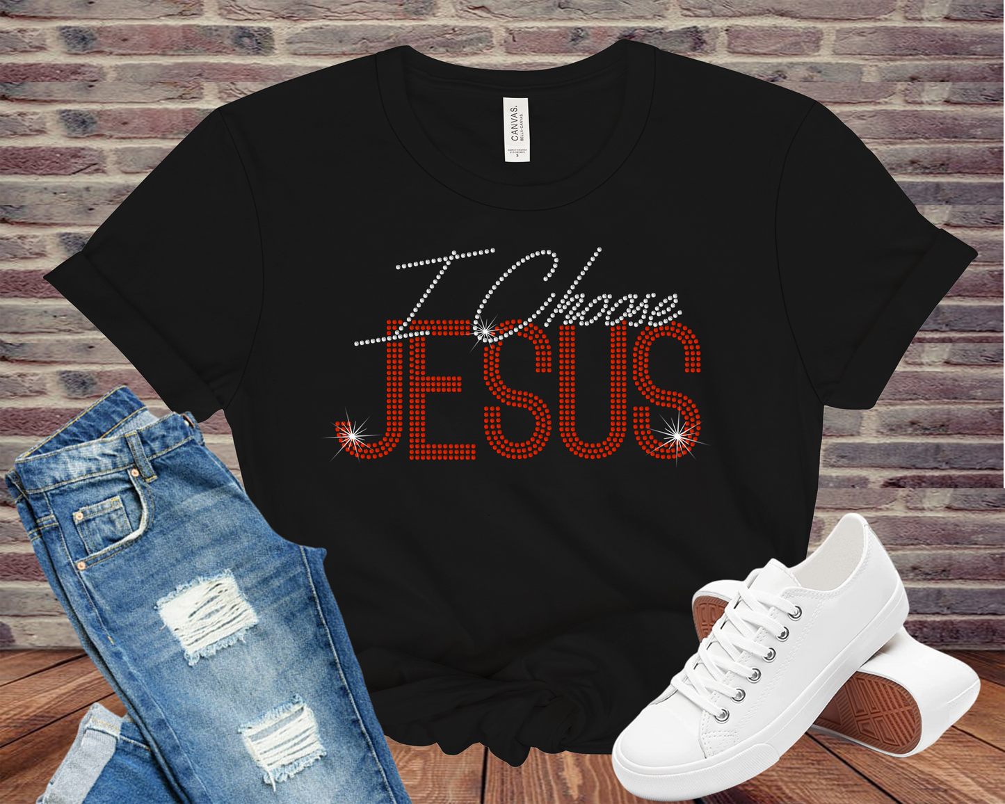 I Choose Jesus Bling Graphic T-Shirt