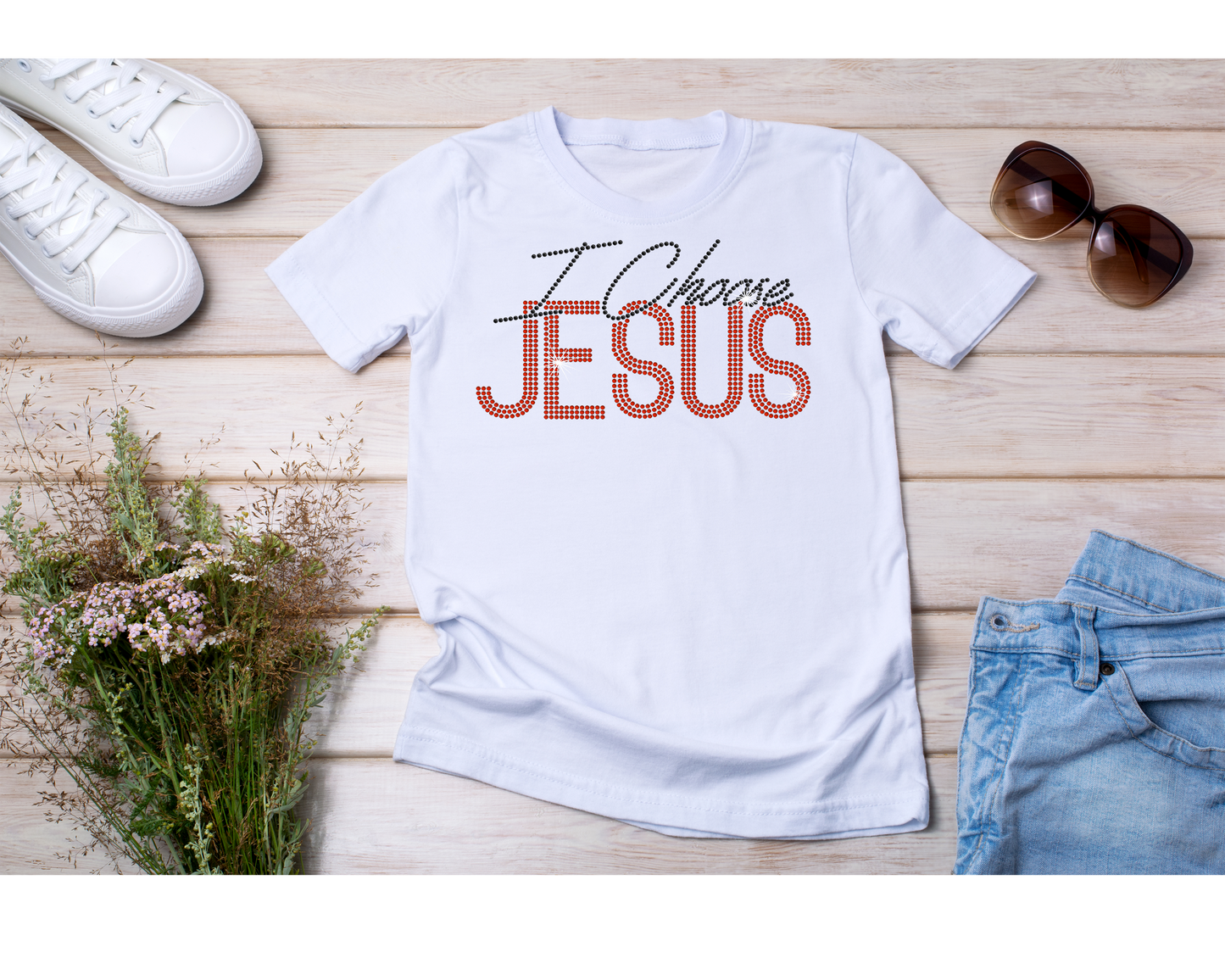I Choose Jesus Bling Graphic T-Shirt