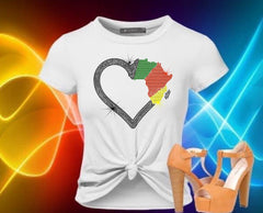 Black History Rhinestone Heart/Flag Template Digital Download