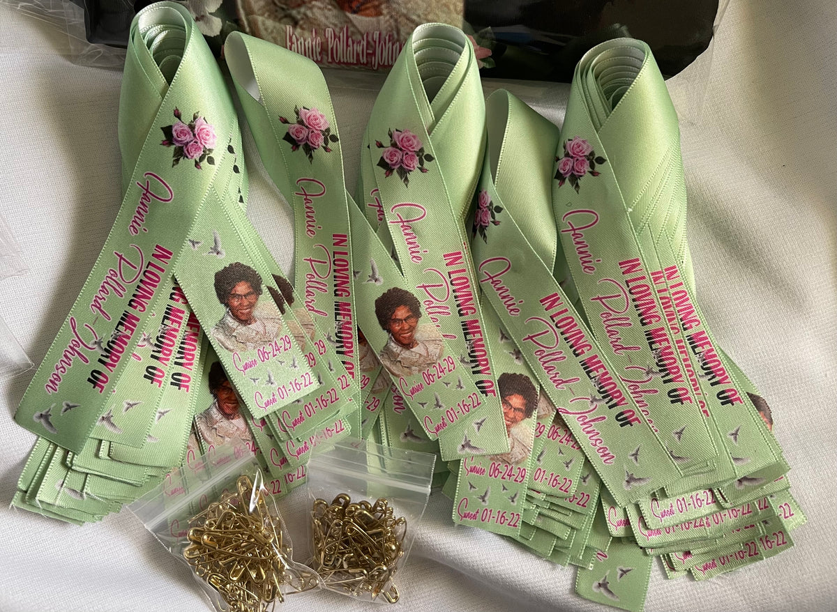 Personalized Memorial Ribbons/Memorial favors